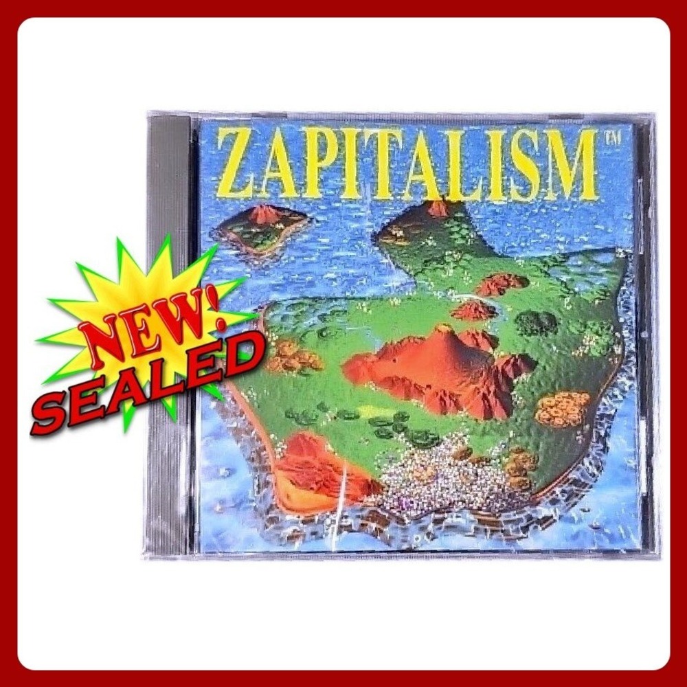 Zapitalism PC Game Sealed New LavaMind 1996 Windows 95 3.1 Vintage Strategy‎ Sim